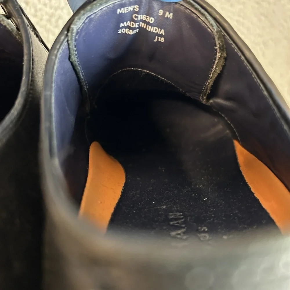 Cole Haan Grand.OS Mens Black Leather Cap Toe Oxford Dress Shoes Size 9 M